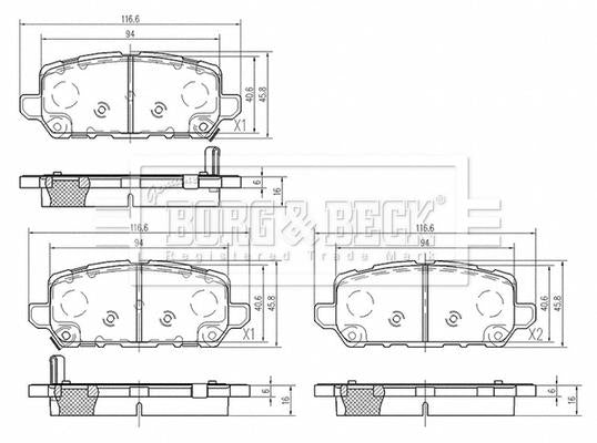 Borg & Beck Rear Brake Pad Set -BBP2607