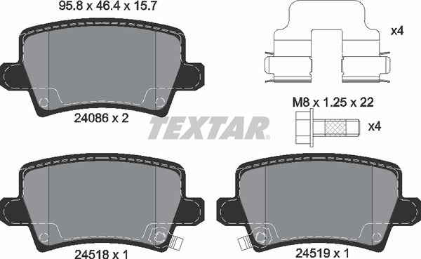 Honda, Brake Pad Set - Textar 24086012488501