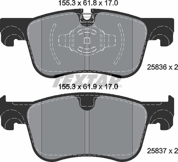 Citroën Opel Peugeot Vauxhall, Brake Pad Set - Textar 2583601