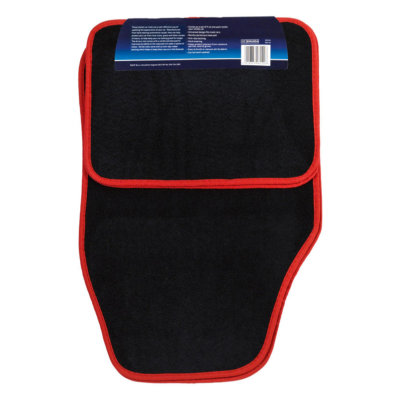 Equip Universal Fit Car Mat - Carpet With Red Trim
