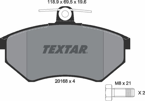 Textar Brake Pad Set - 2016804