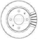 Borg & Beck Brake Disc Pair  - BBD5007 fits Mitsub.Galant,s.wagon 88-
