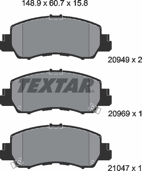 Textar Brake Pad Set - 2094901
