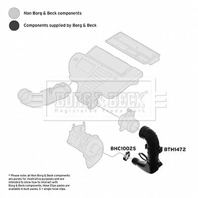 Borg & Beck Air Filter Hose  - BTH1472 fits Fiat Idea,Siena,Punto 1.3JTD
