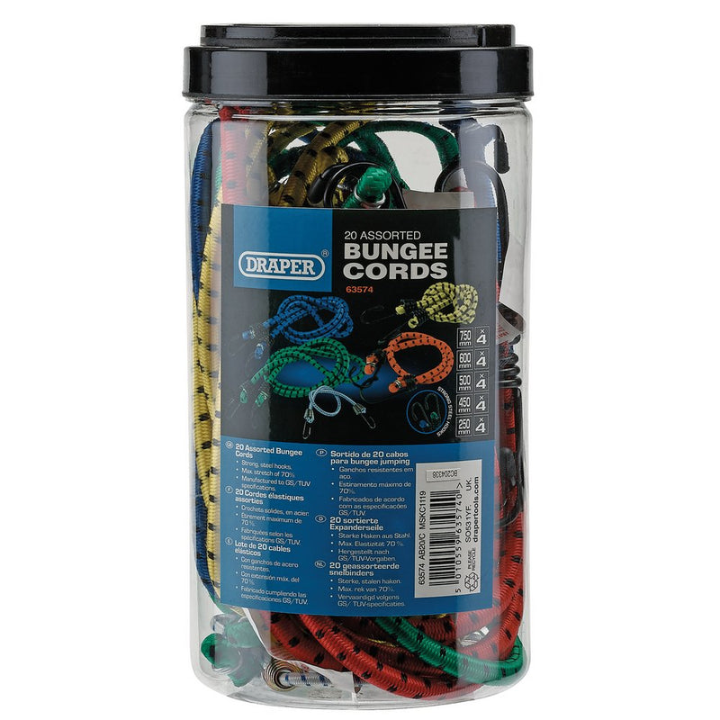 Assorted Bungee Cords (Pack of 20)