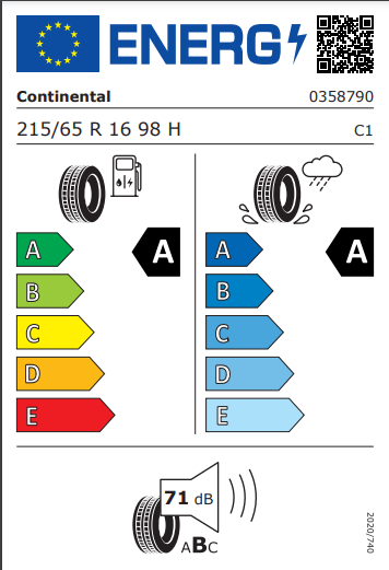 Continental 215 65 16 98H Eco Contact 6 tyre