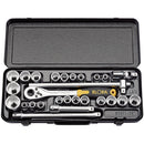 Elora Metric and Imperial Socket Set, 1/2" Sq Dr (28 Piece)