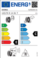 Avon 165 70 14 81T WT7 Snow tyre