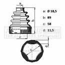 First Line Cv Joint Boot Kit  - FCB6439 fits SPARK