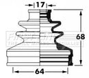 First Line Cv Joint Boot Kit  - FCB6035 fits Nissan X-Trail - rear