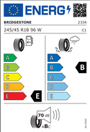 Bridgestone 245 45 18 96W Potenza RE050A tyre