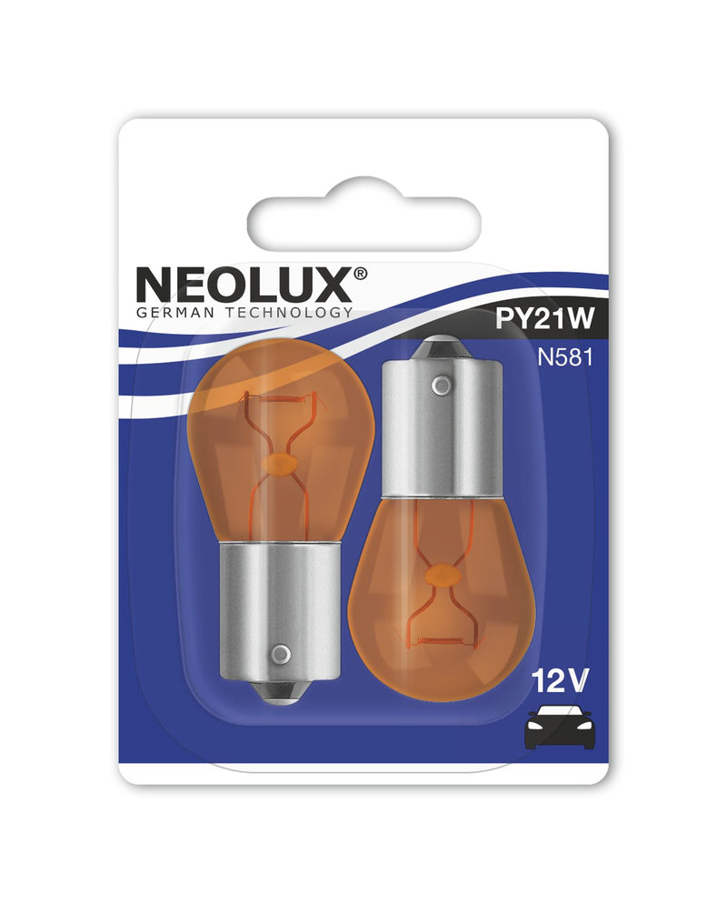 Neolux N581-02B 12v 21w BAU15s amber (581) Twin blister