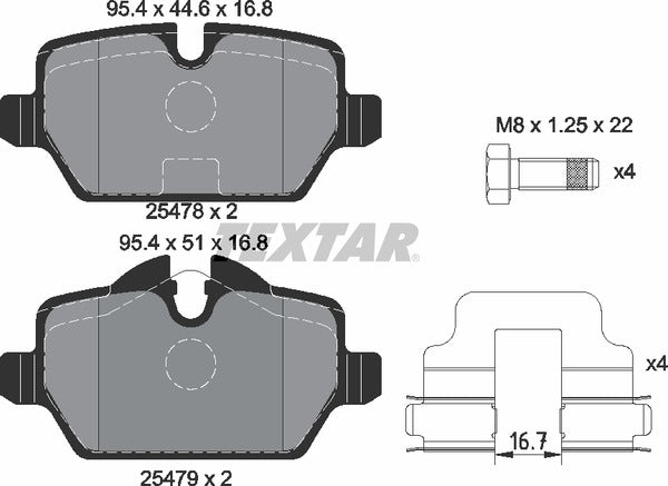 Mini, Brake Pad Set - Textar 2547801