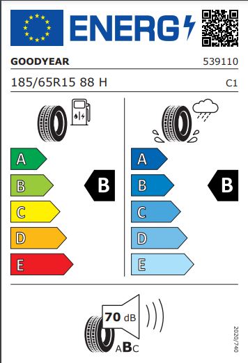 Goodyear 185 65 15 88H EfficientGrip Performance tyre