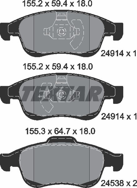 DACia Nissan Renault, Brake Pad Set - Textar 24914012400801