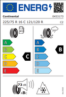 Continental 225 75 16 121R Van Contact Winter tyre