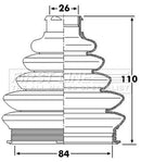 First Line Cv Joint Boot Kit  - FCB6249 fits Lancia Phedra