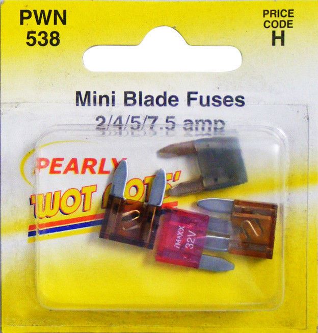 Pearl PWN538 Mini Blade Fuses 2/4/5/7.5 Amp