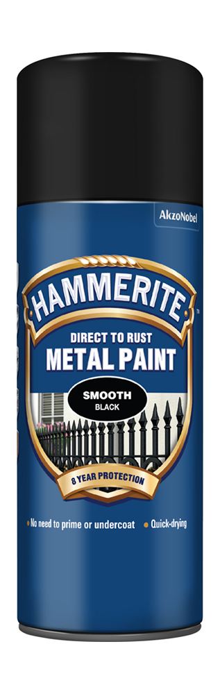 Hammerite Smooth Gloss Black Metal Paint 400ml