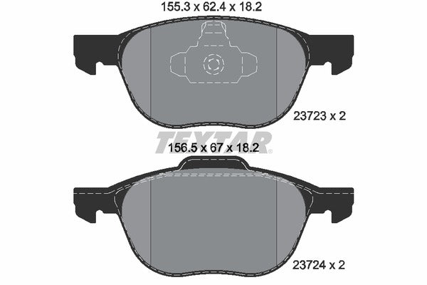 Ford Mazda Volvo, Brake Pad Set - Textar 2372301