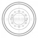 Borg & Beck Brake Drum (Single) - BBR7261 fits Toyota Hi-Ace 2.5 D-4D 09/09-