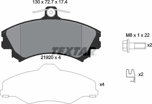 Mitsubishi Smart, Brake Pad Set - Textar 2192003