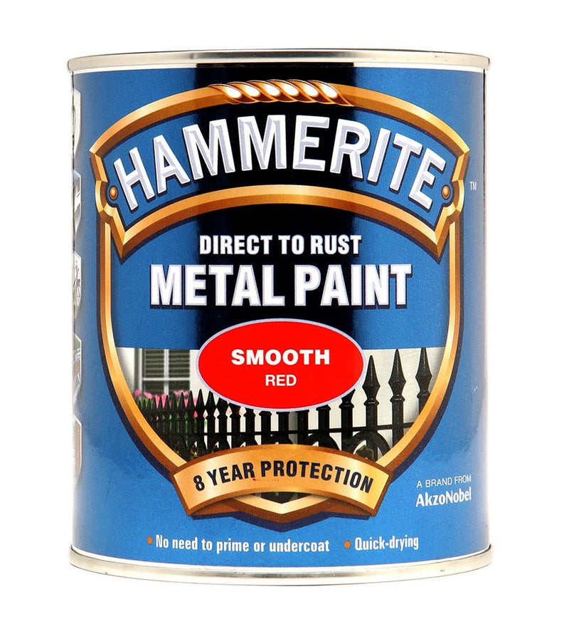 Hammerite Smooth Red Paint - 750ml