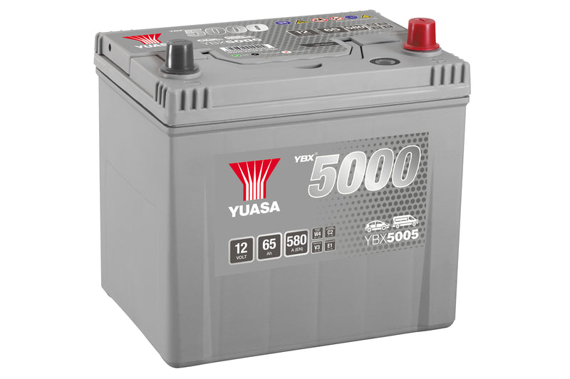 Yuasa YBX5005 - 5005 Silver High Performance SMF Battery - 5 Year Warranty