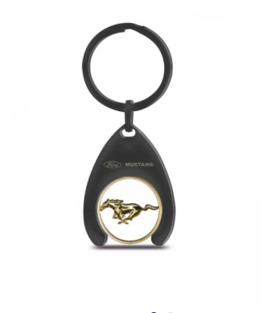 Ford Mustang Silver Trolley Coin Keyring