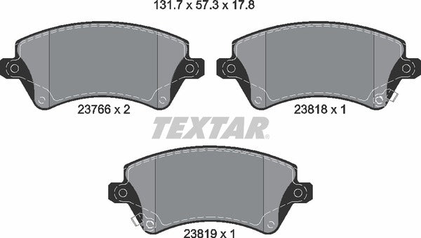 Toyota, Brake Pad Set - Textar 2376601