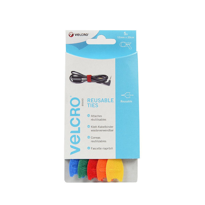 Velcro EC60250 Cable Ties Multi-color 1.2 x 20 cm - Pack of 5