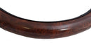Leatherlook Orbit Steering Wheel Cover (Black/Walnut)