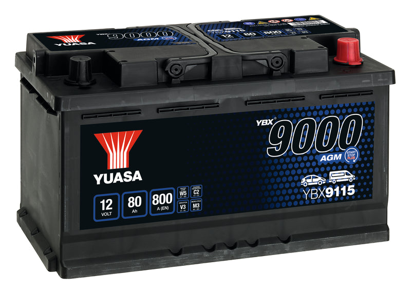 Yuasa YBX9115AGM  - 9115 AGM Start Stop Plus Battery - 3 Year Warranty
