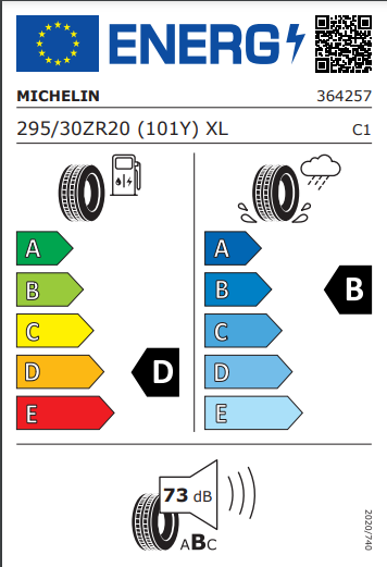 Michelin 295 30 20 101Y Pilot Super Sport tyre