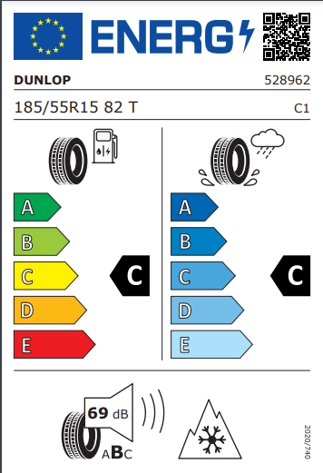 Dunlop 185 55 15 82T SP Winter Response 2 tyre