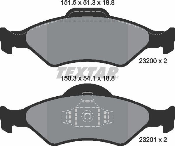 Ford Mazda, Brake Pad Set - Textar 2320001