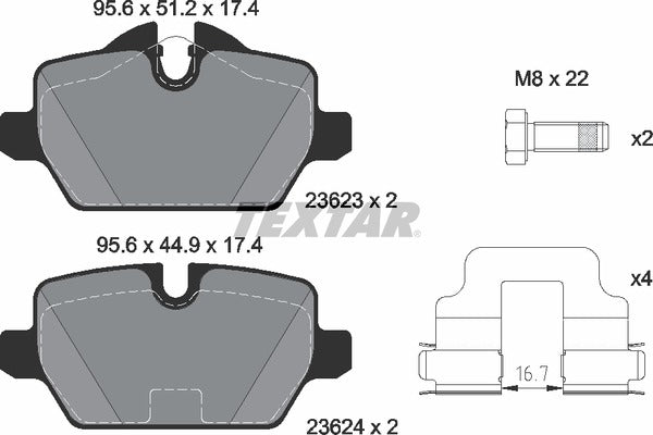 BMW, Brake Pad Set - Textar 2362303