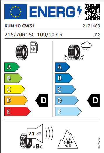 Kumho 215 70 15 109R Winter PorTran (CW51) tyre