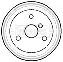 Borg & Beck Rear Brake Drum (Single) -BBR7118