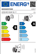 Bridgestone 225 45 18 91Y Turanza T005 tyre