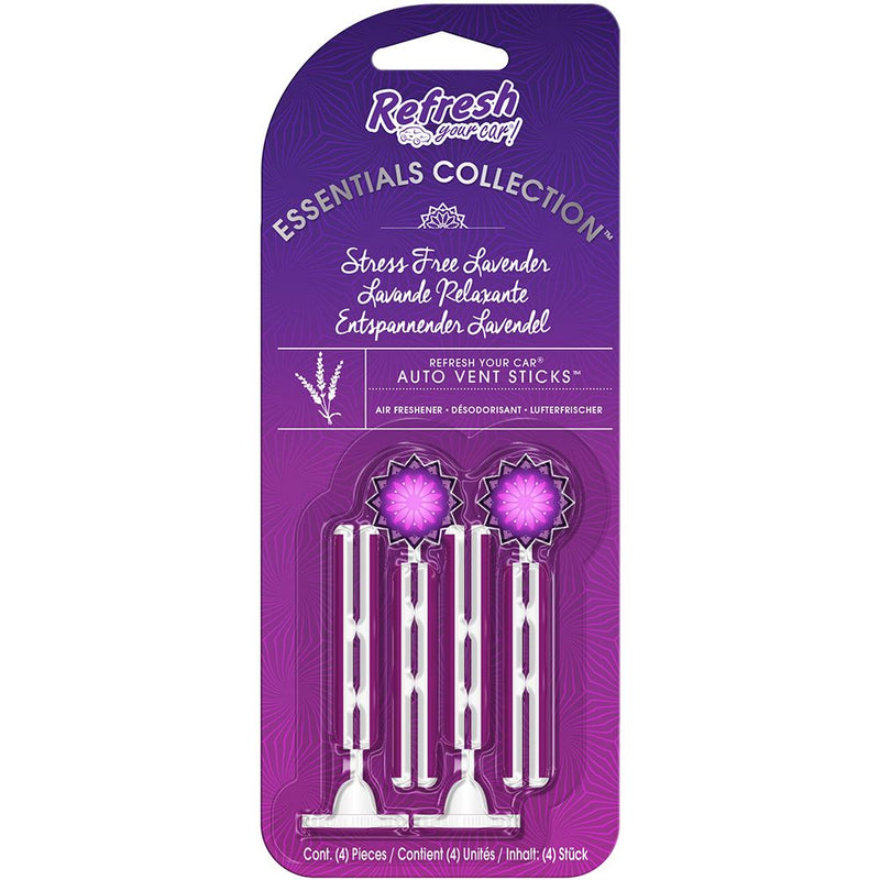 Refresh Your Car 301542600 Air freshener Vent Stick 4 Pack Stress Free Lavender