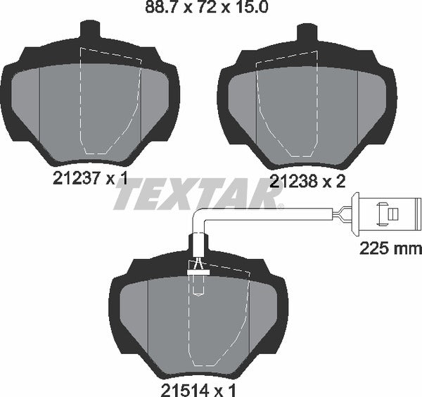 Textar Brake Pad Set - 2123701