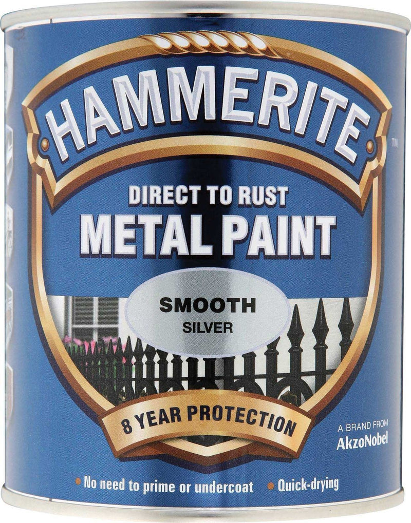 Hammerite Smooth Silver Paint - 750ml