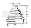 First Line Cv Joint Boot Kit  - FCB2326 fits Fiat Punto - Outer