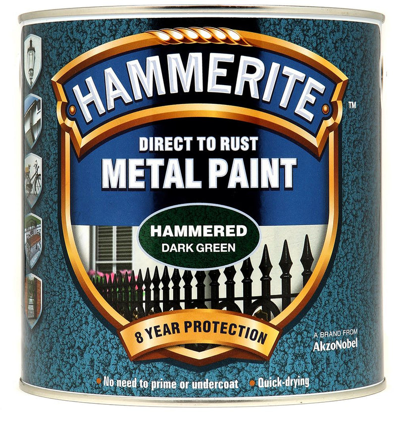 Hammerite Hammered Dark Green Paint - 2.5l
