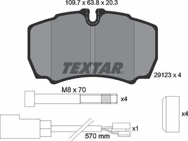 Ford, Brake Pad Set - Textar 2912307