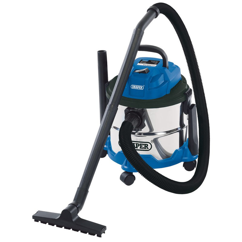 Wet and Dry Vacuum Cleaner with Stainless Steel Tank, 15L, 1250W