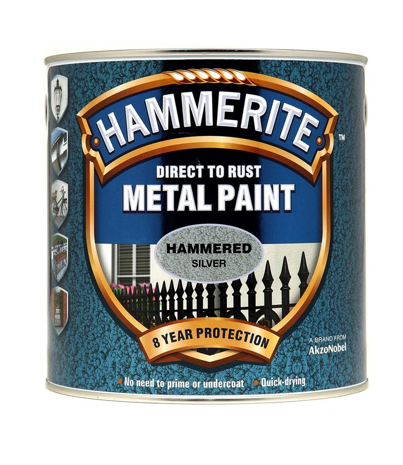 Hammerite Metal Paint Hammered Silver - 2.5L