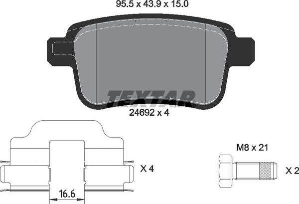 Renault, Brake Pad Set - Textar 2469201