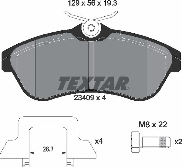 Citroën, Brake Pad Set - Textar 2340902
